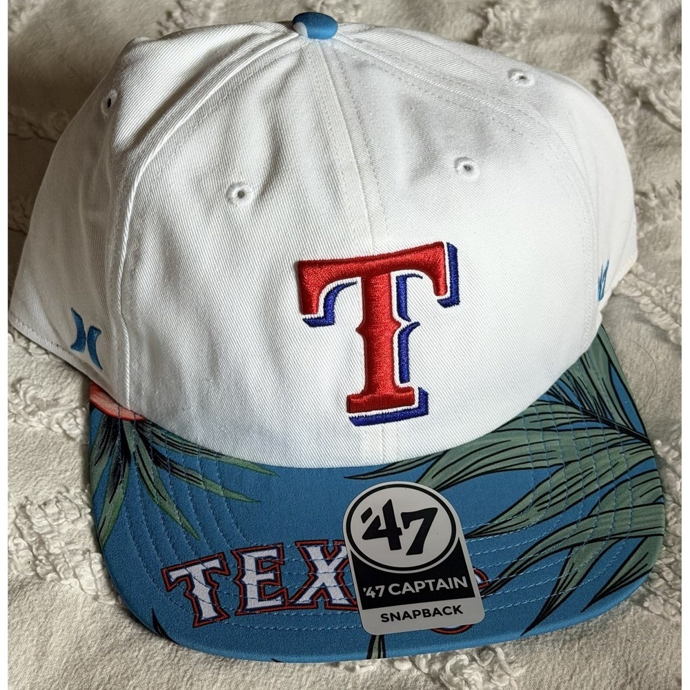 New Texas Rangers '47 x Hurley Flat Brim Men's  Snapback Tropical Sample Hat MLB